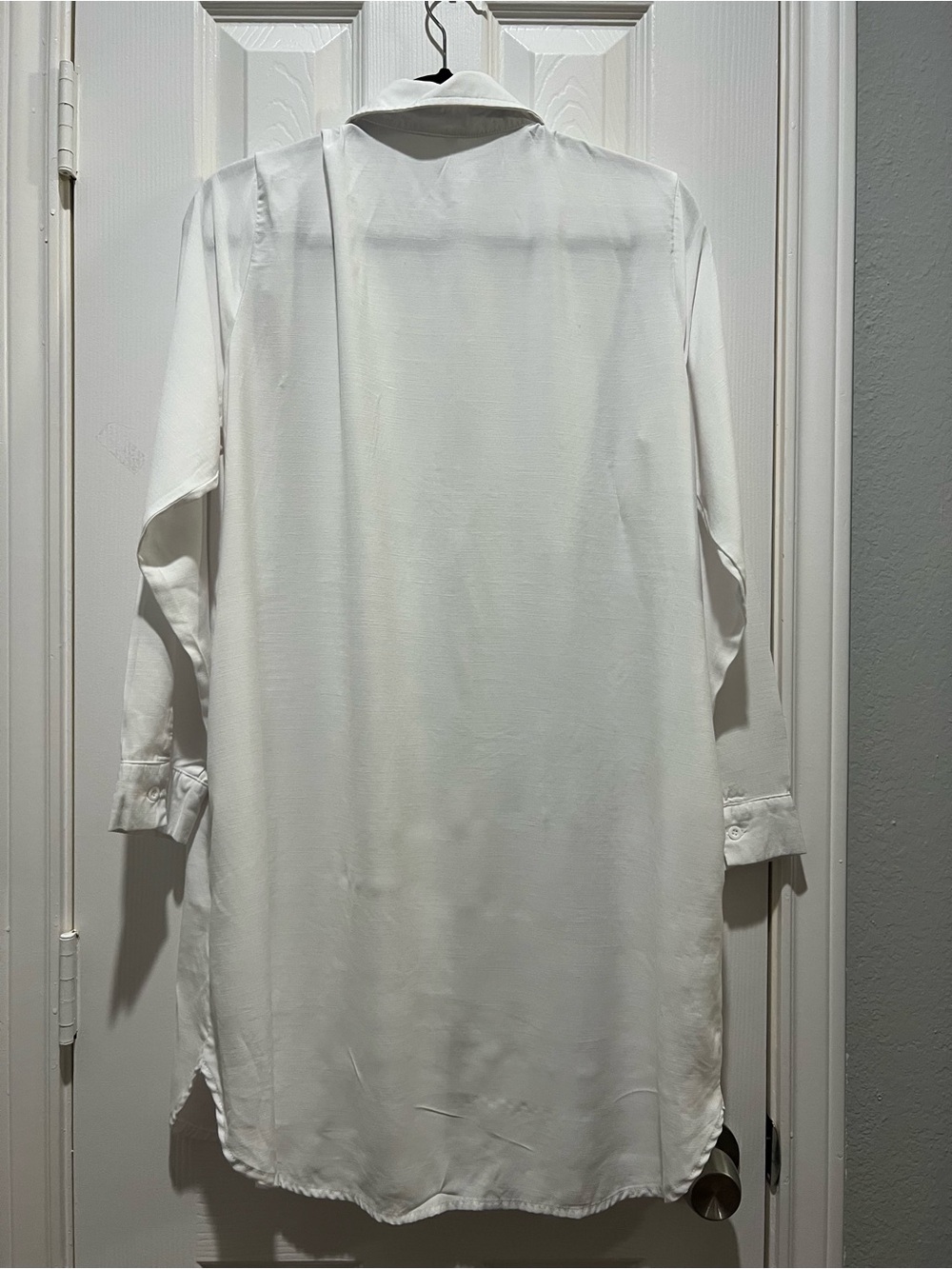 White Button-Down Shirt Dress - Picture 2 of 9